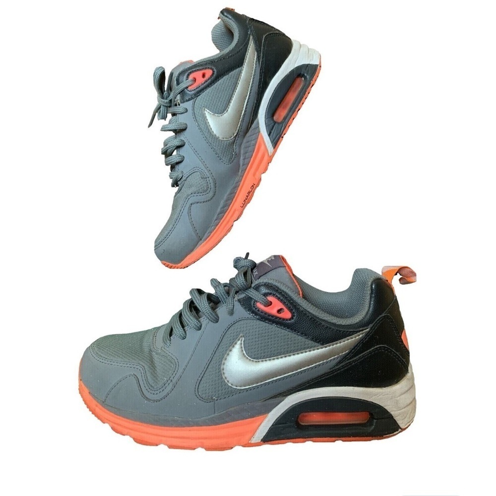 Nike Gray and Orange Athletic Shoes with Air Cushion